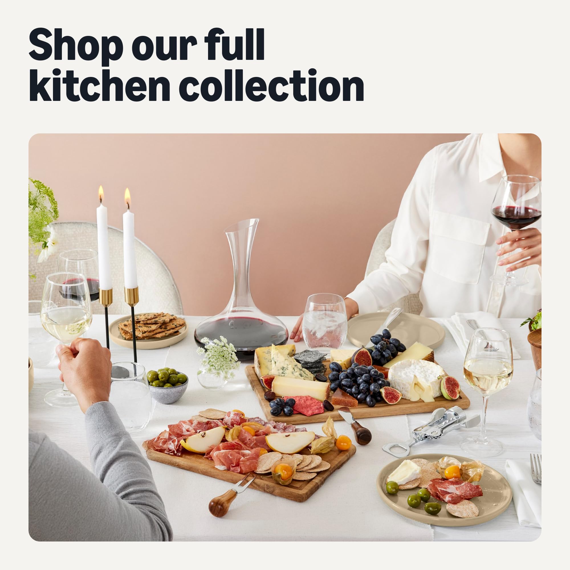 Amazon Basics table setting in linen gray showing neutral style for casual hosting