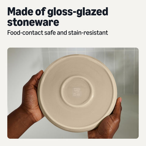 Amazon Basics stacked salad plates demonstrating compact storage and coordinated look