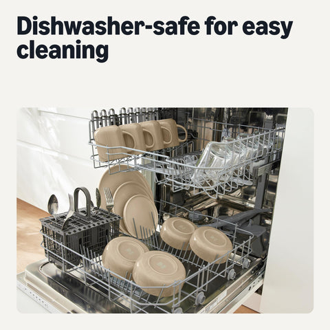 Amazon Basics set beside utensils to show scale and everyday practicality