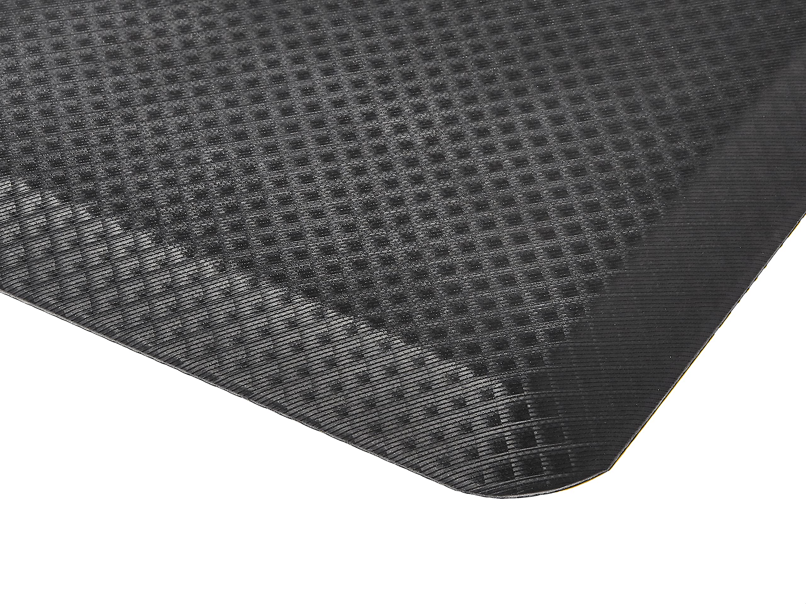 Amazon Basics mat under a standing desk showing comfort while working