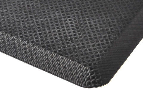 Amazon Basics mat under a standing desk showing comfort while working