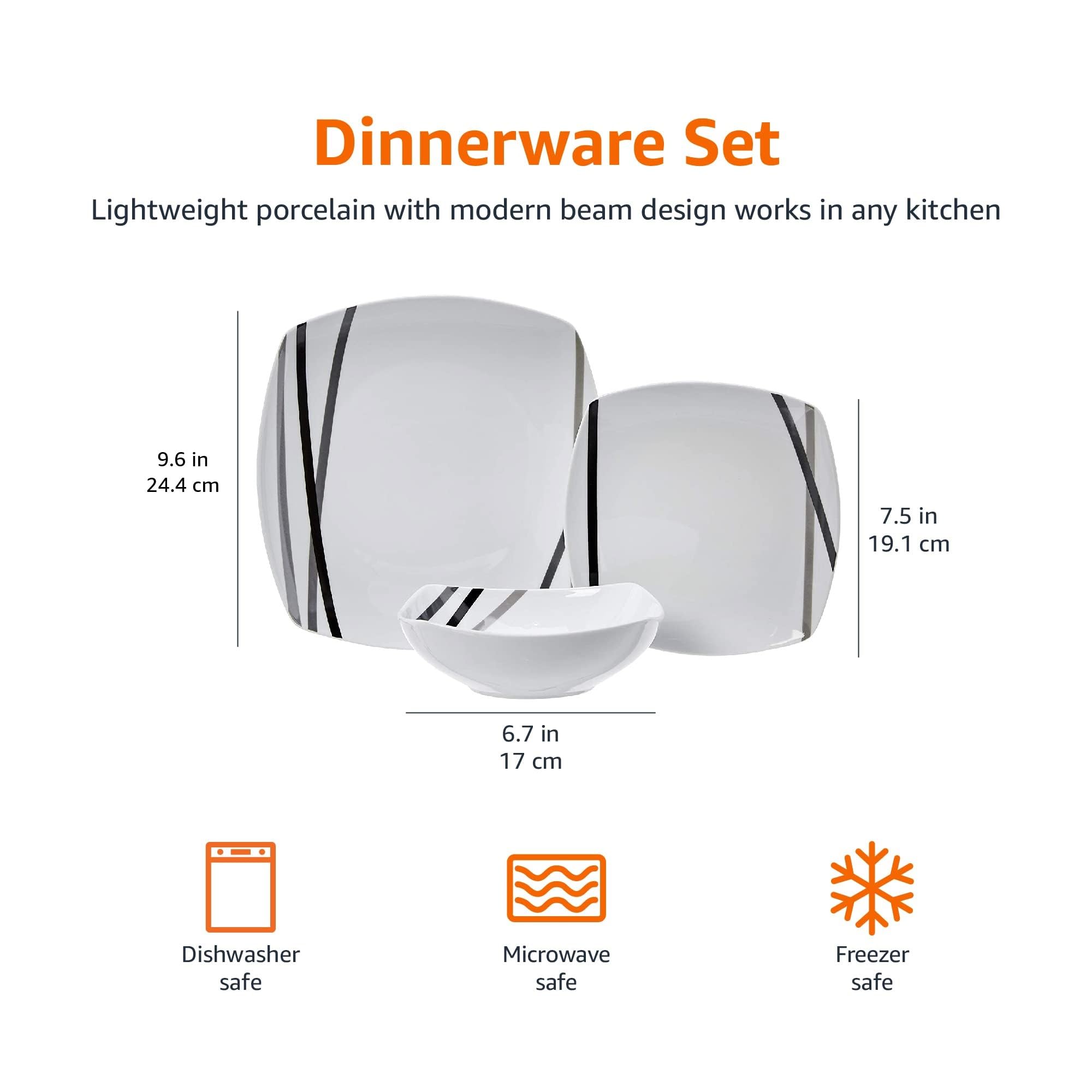 Amazon Basics styled table setting with Modern Beams for a contemporary everyday dining look