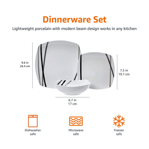 Amazon Basics styled table setting with Modern Beams for a contemporary everyday dining look