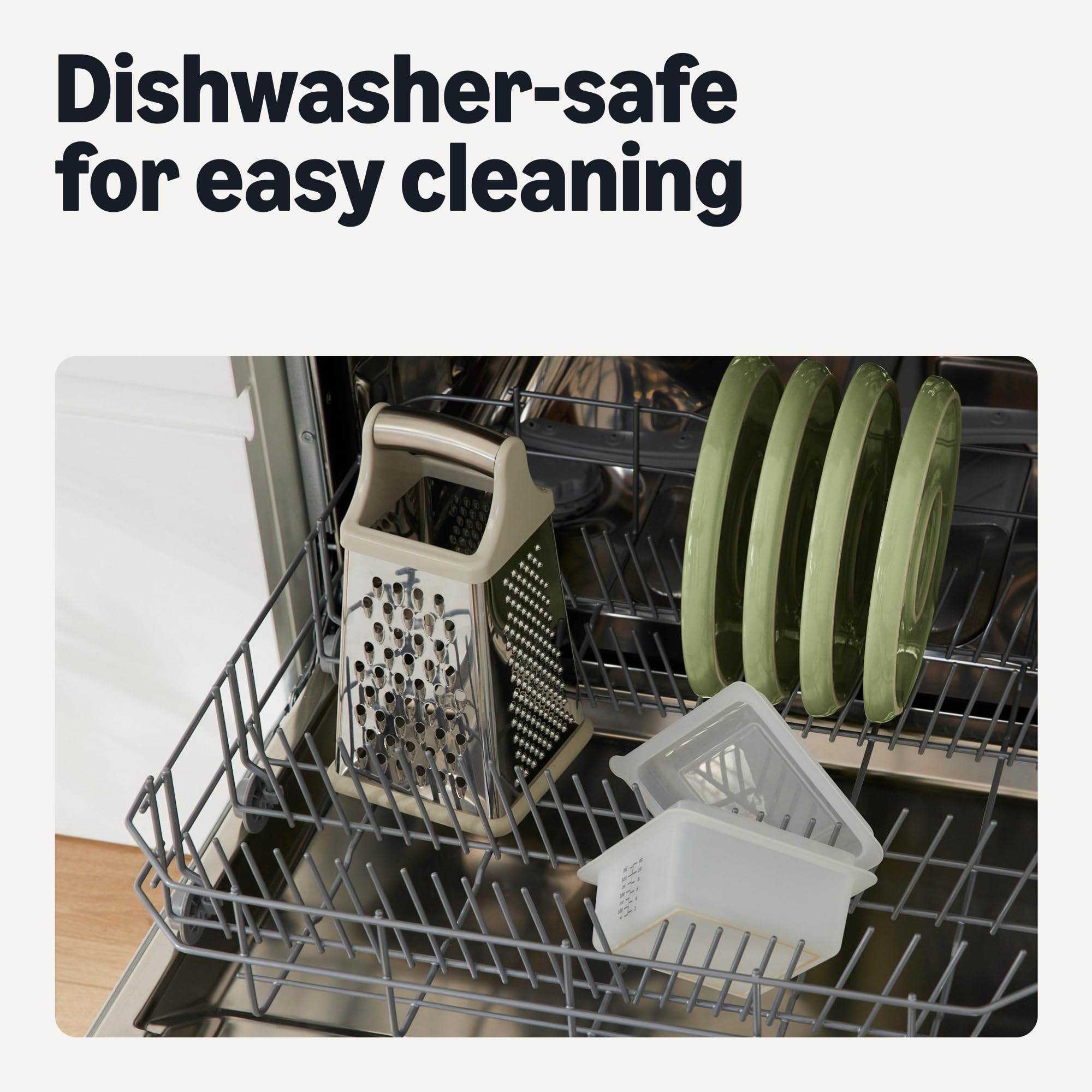 Amazon Basics stacked plates showing uniform glaze and compact storage benefit