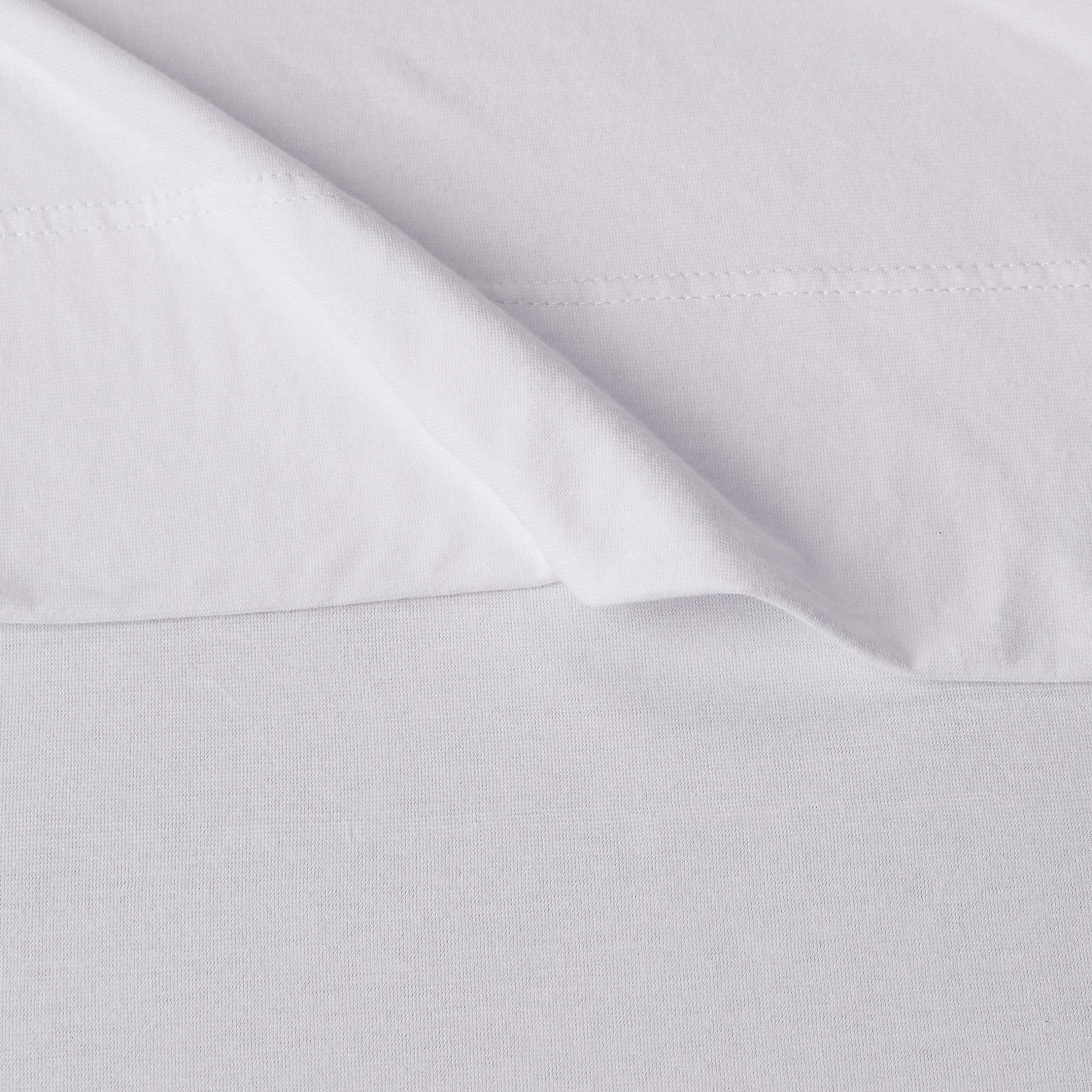 Amazon Basics pillowcase on pillow illustrating smooth surface and comfortable support