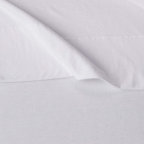 Amazon Basics pillowcase on pillow illustrating smooth surface and comfortable support