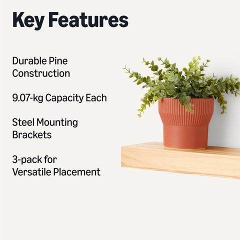 Amazon Basics pine shelf close-up of wood grain and edge for visible texture benefit