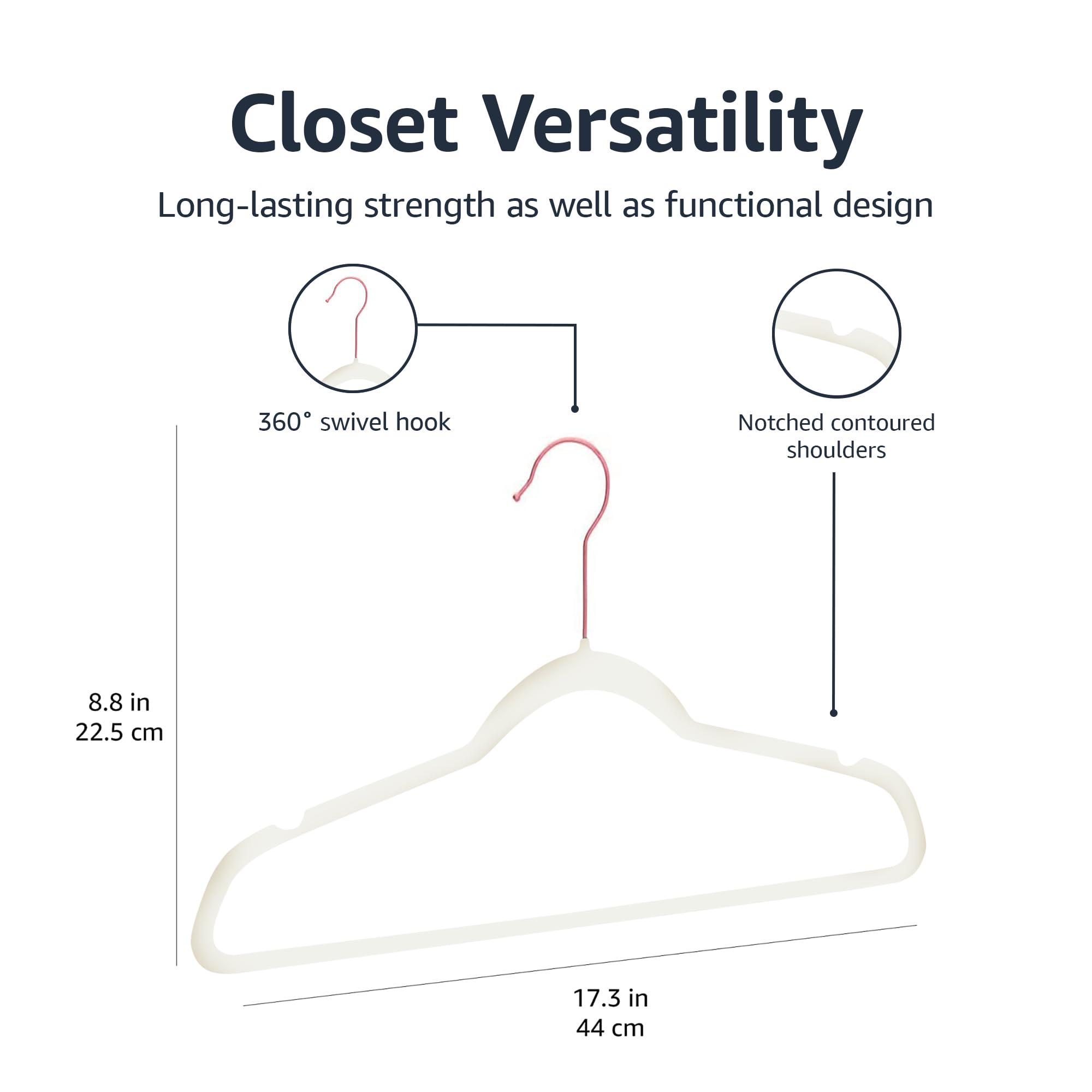 Amazon Basics rose-gold hook detail showing sturdy finish and polished aesthetic