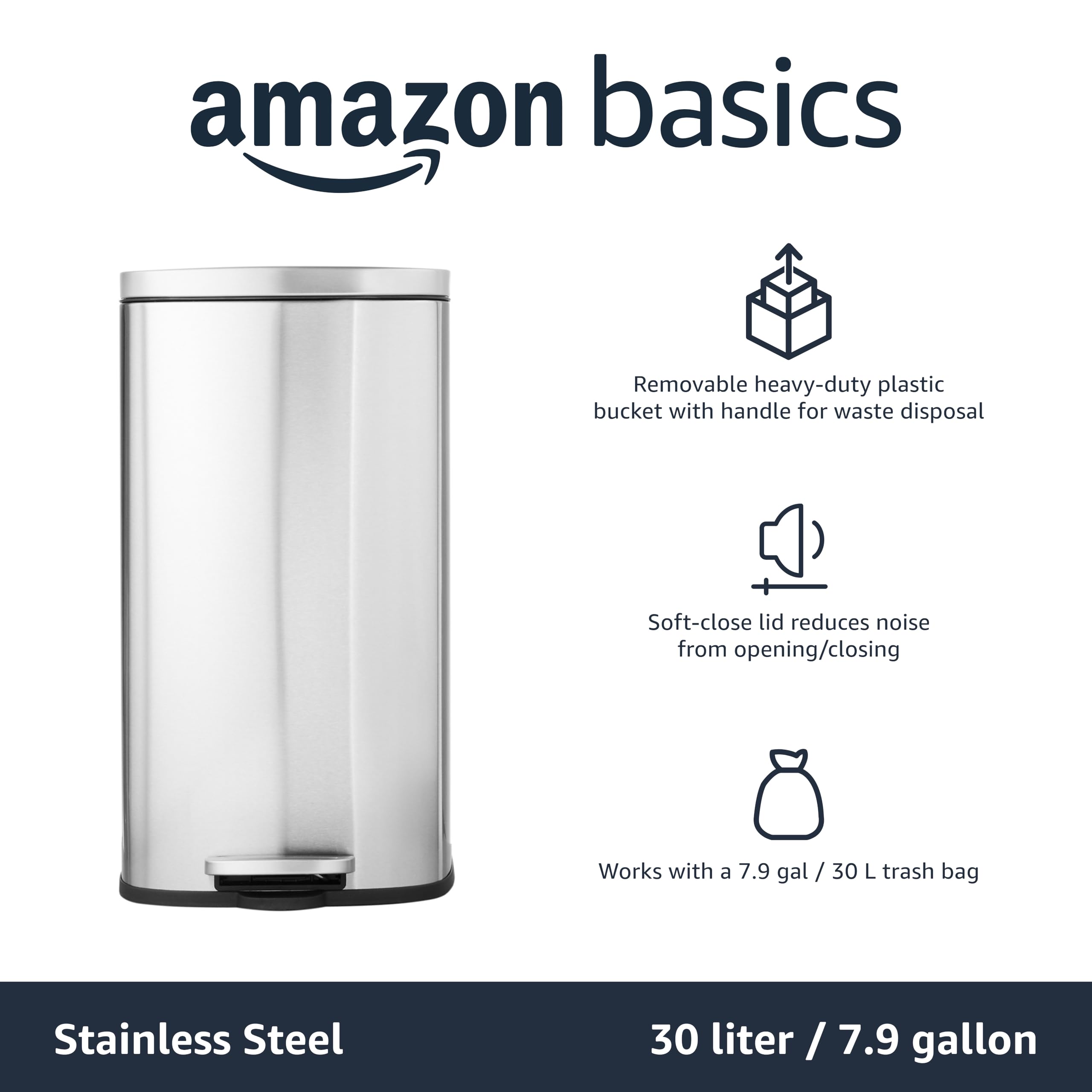Amazon Basics scale and dimensions image showing size comparison and space-saving fit