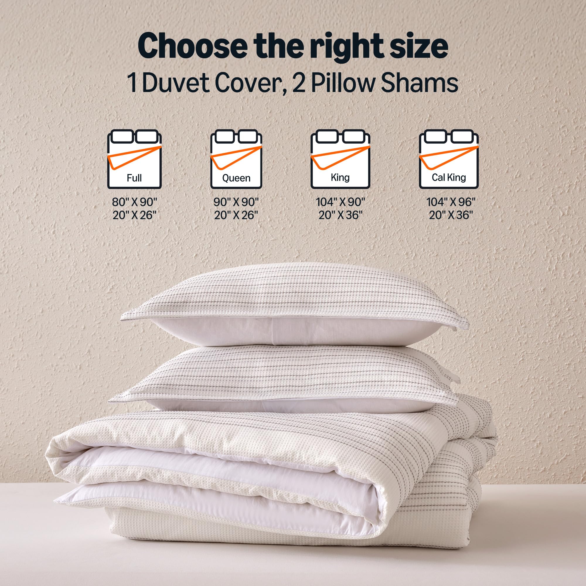 Amazon Basics duvet cover on king bed showing full-size fit for scale