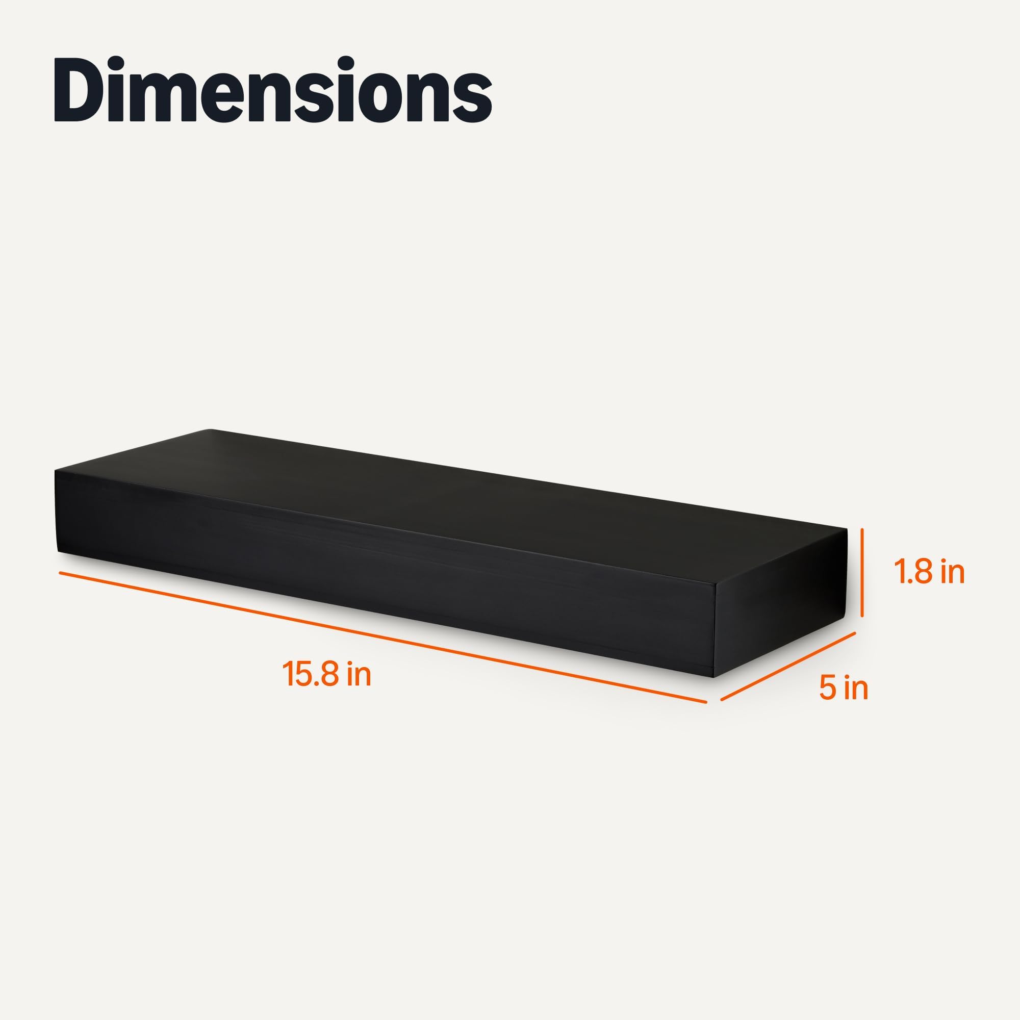 Amazon Basics shelf next to ruler and items showing compact size and practical fit benefit