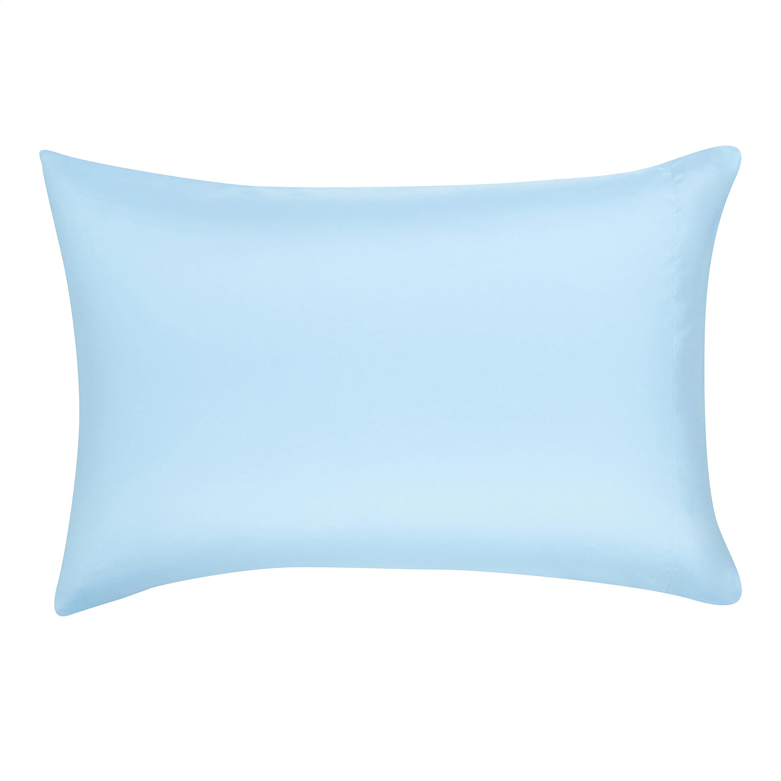 Amazon Basics fitted sheet corner showing 12-inch depth for secure mattress fit