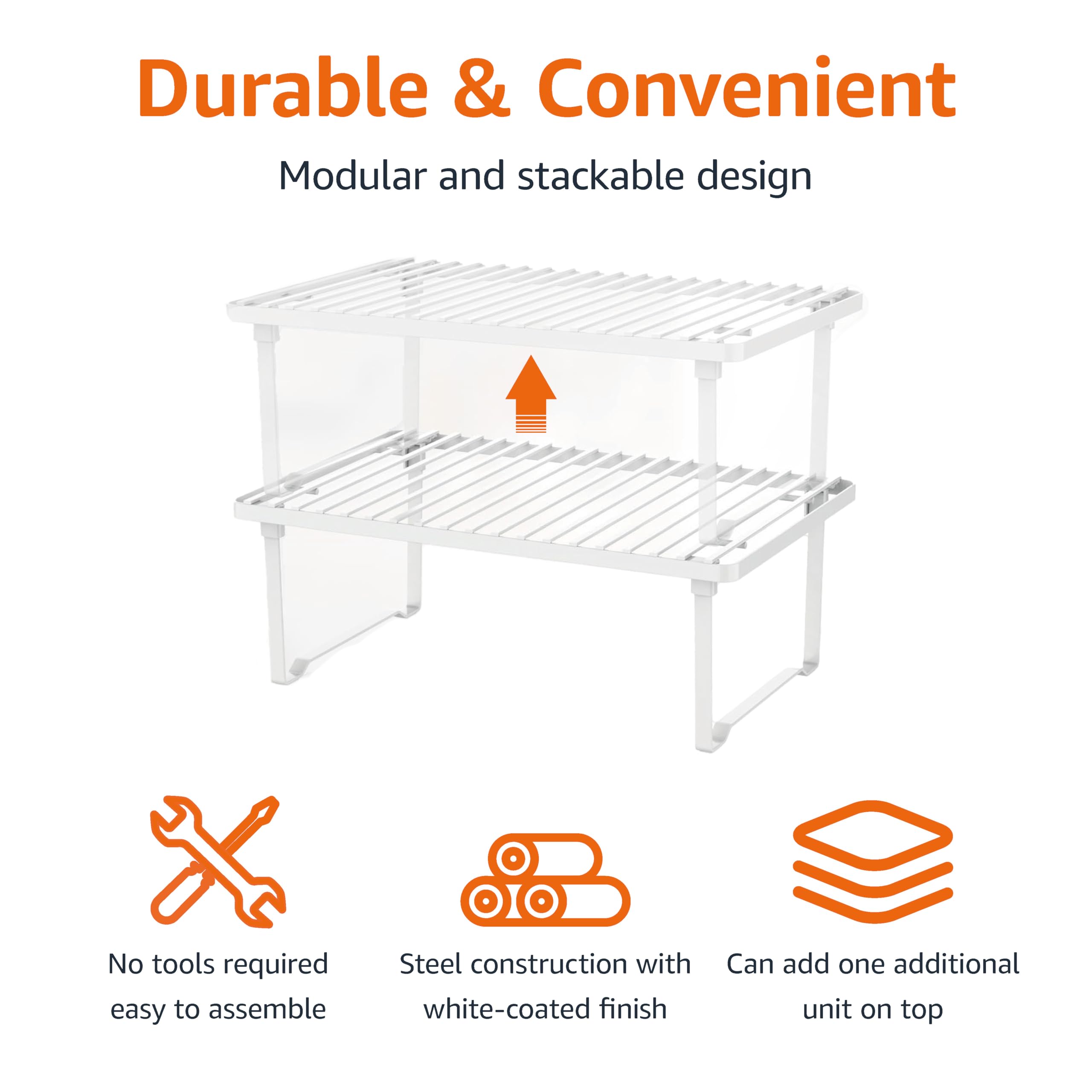 Amazon Basics shelf placed in cabinet improving visibility and access