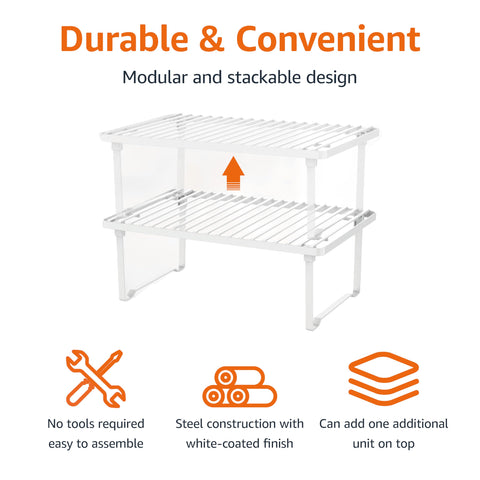 Amazon Basics shelf placed in cabinet improving visibility and access