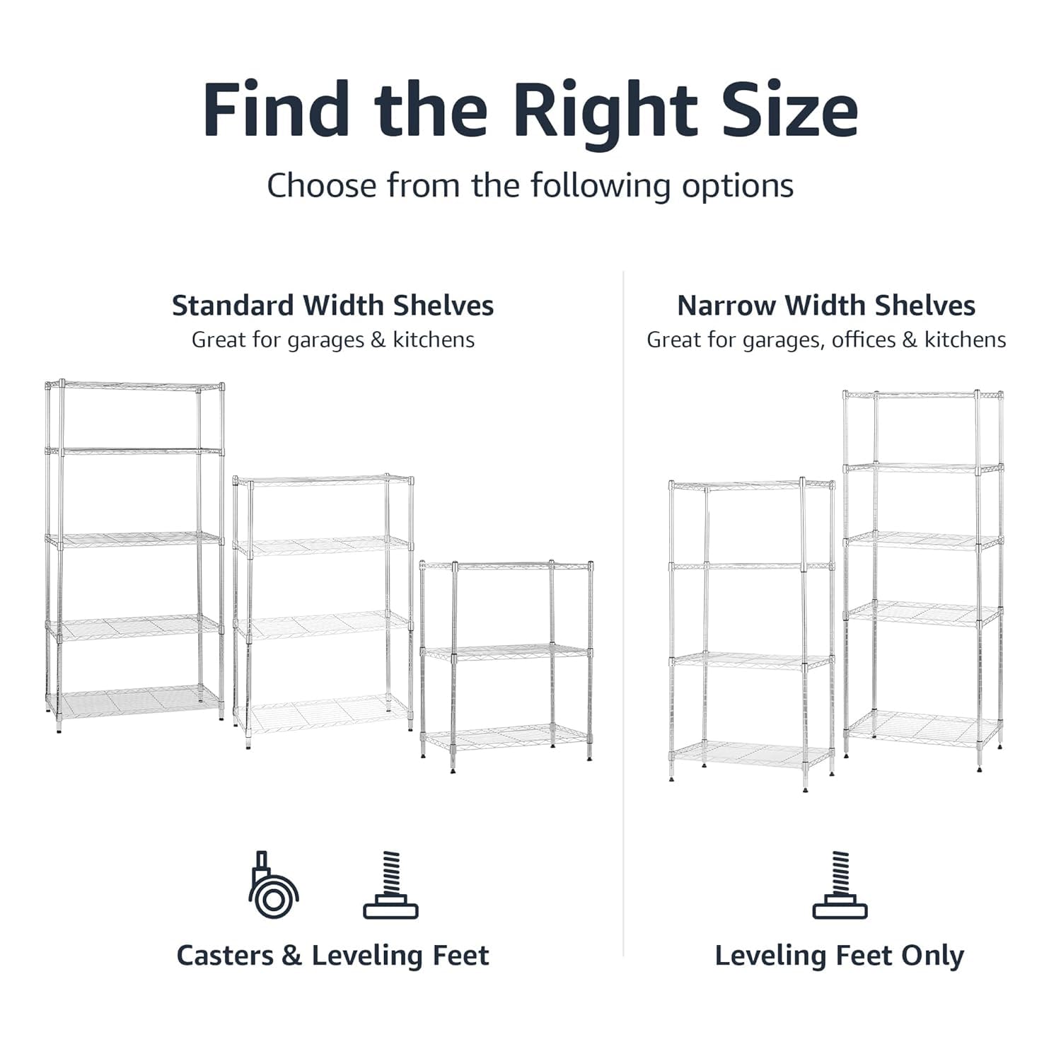 Amazon Basics shelves stocked with heavy items showing load capacity benefit