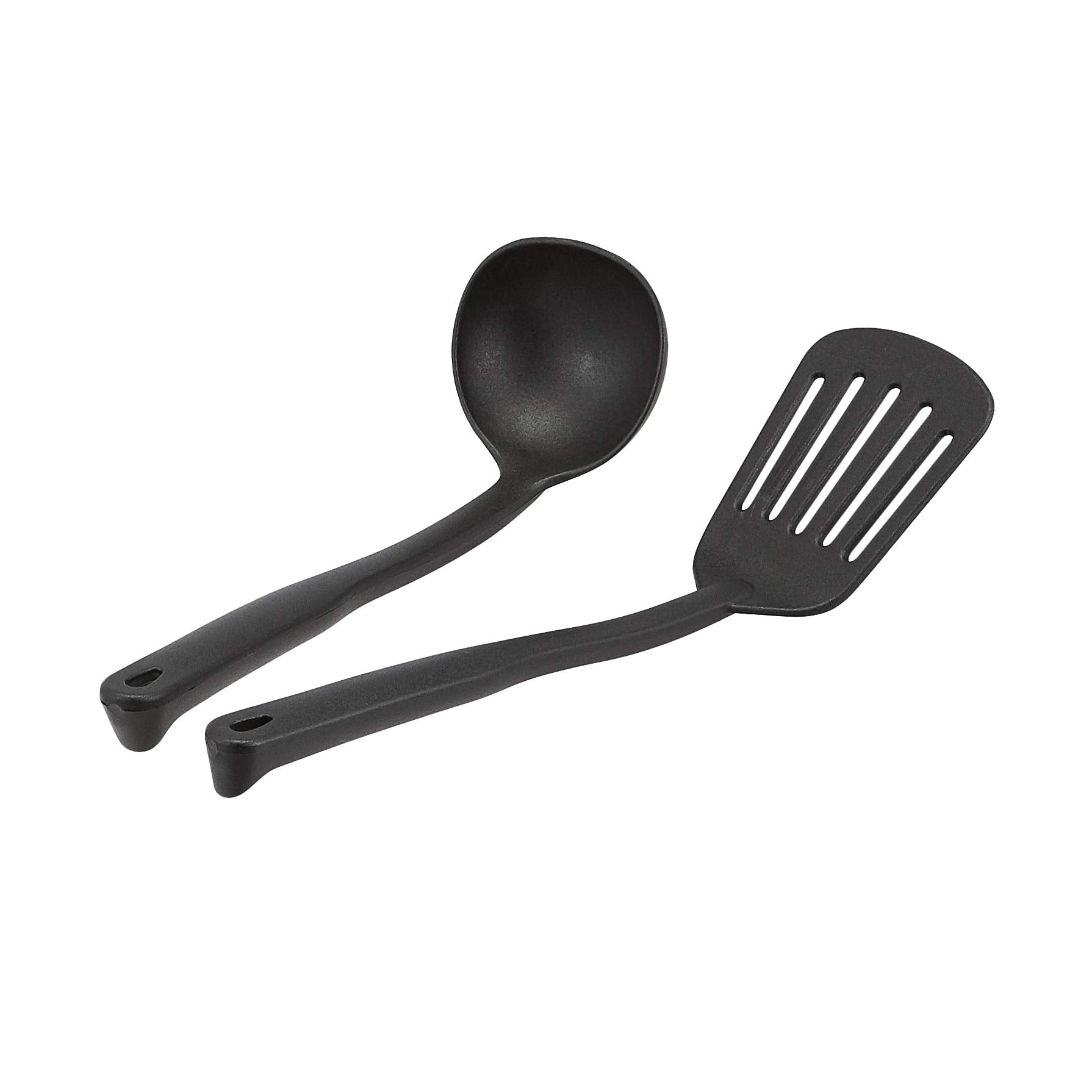 Amazon Basics cookware size comparison with measuring tool showing each pot and pan capacity