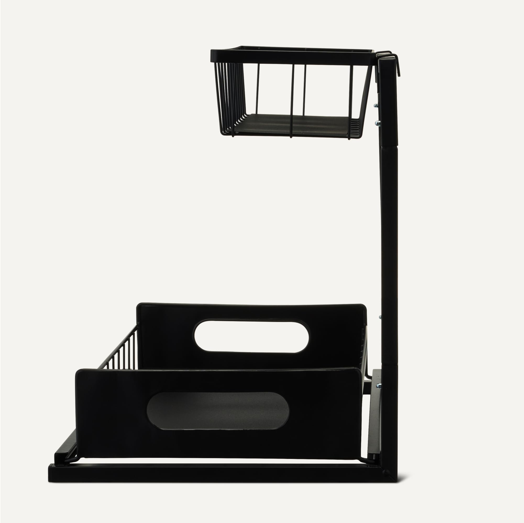Amazon Basics detailed shot of black powder-coated wire frame showing rust-resistant finish