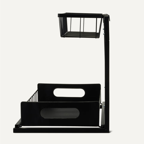 Amazon Basics detailed shot of black powder-coated wire frame showing rust-resistant finish
