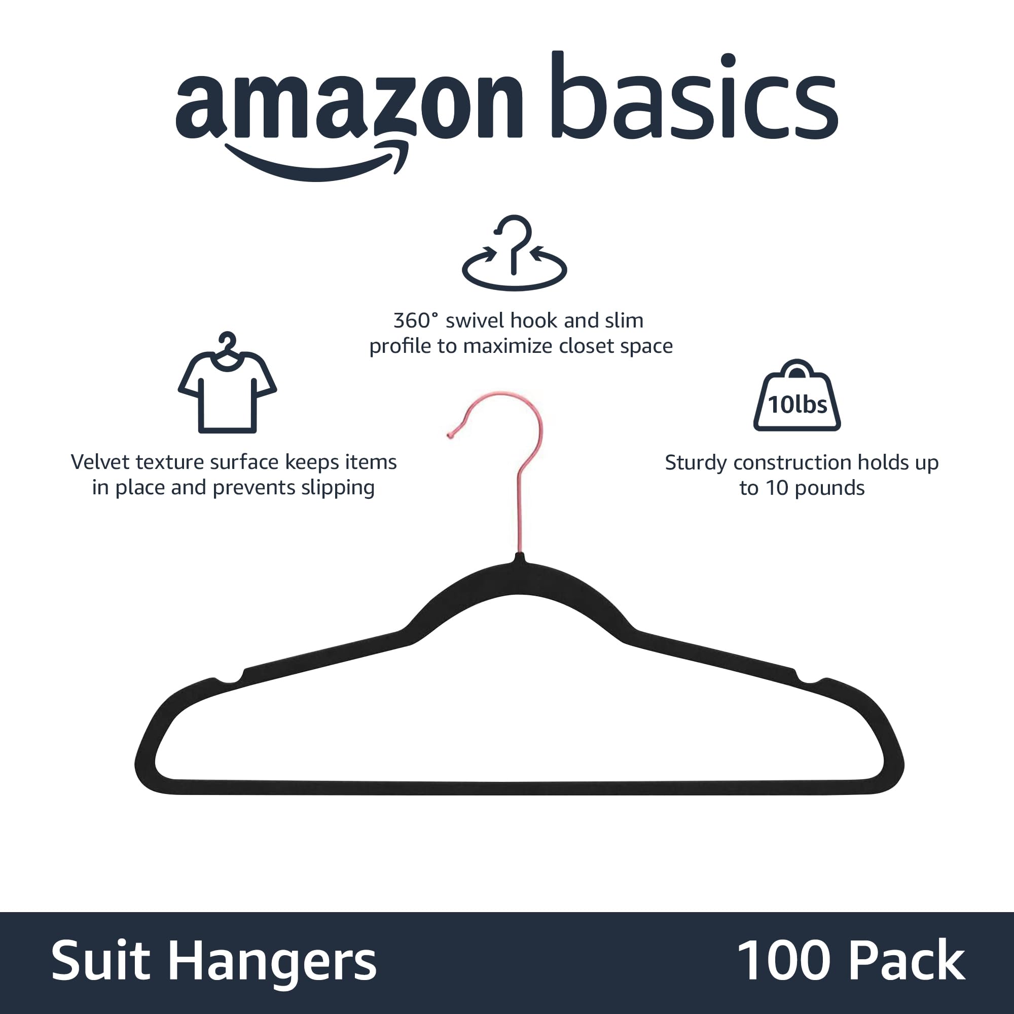 Amazon Basics close-up velvet texture protecting garments from slipping