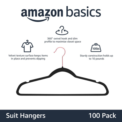 Amazon Basics close-up velvet texture protecting garments from slipping