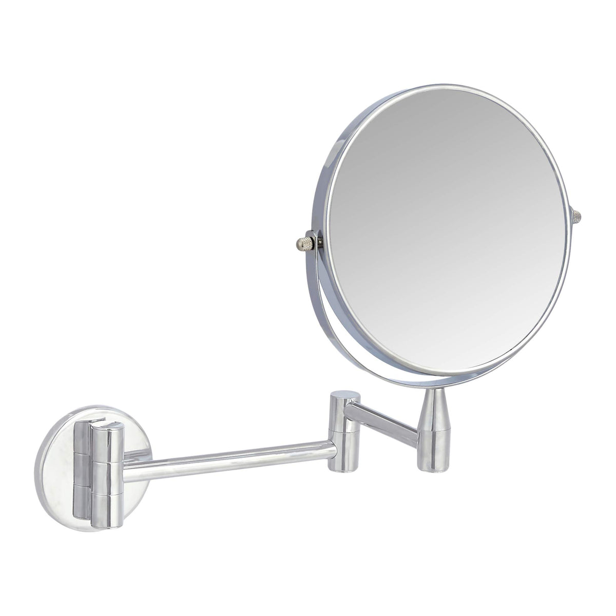 Amazon Basics wall-mount front view showing mirror and chrome arm for space-saving use