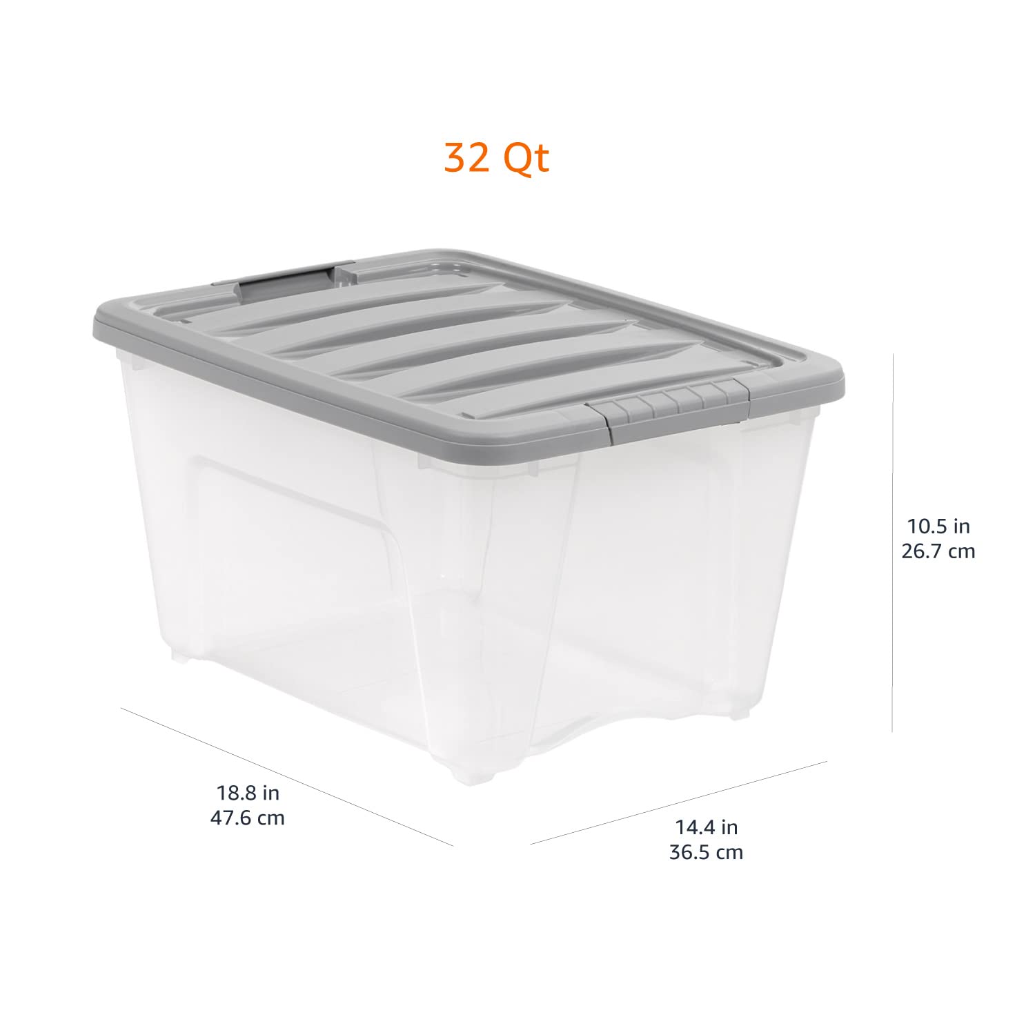 Amazon Basics bins in an organized closet creating tidy storage solution