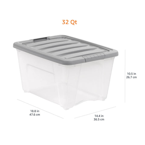 Amazon Basics bins in an organized closet creating tidy storage solution