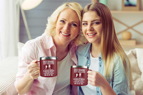 AMAZPRINTS mug positioned in car cupholder showing travel-ready convenience