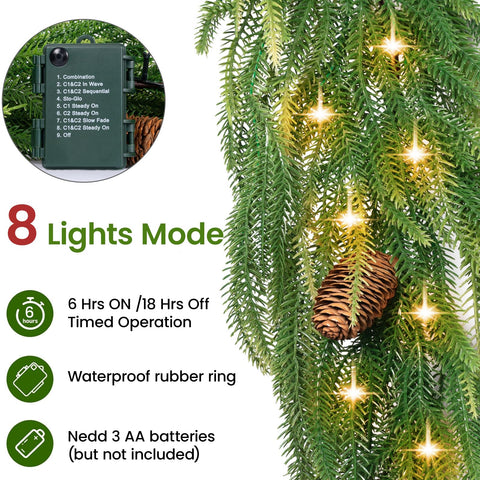 Amazqi garland battery pack and timer close-up, cordless placement convenience