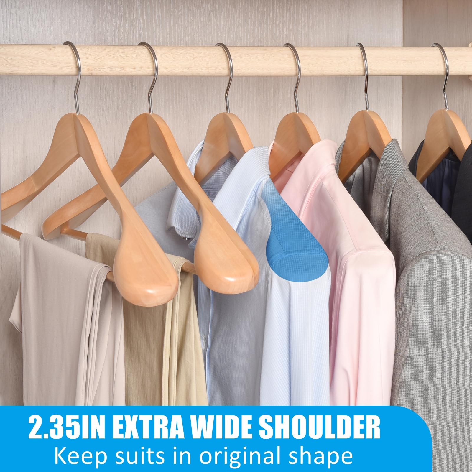 Amber Home chrome 360-degree swivel hook detail for easy garment positioning and access