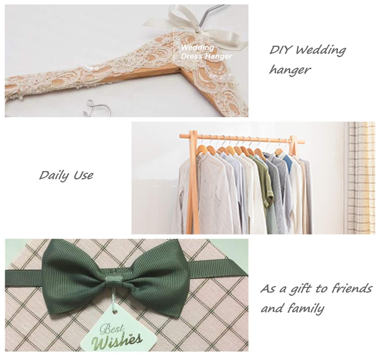 Amber Home hangers used for bridal party display for elegant presentation benefit