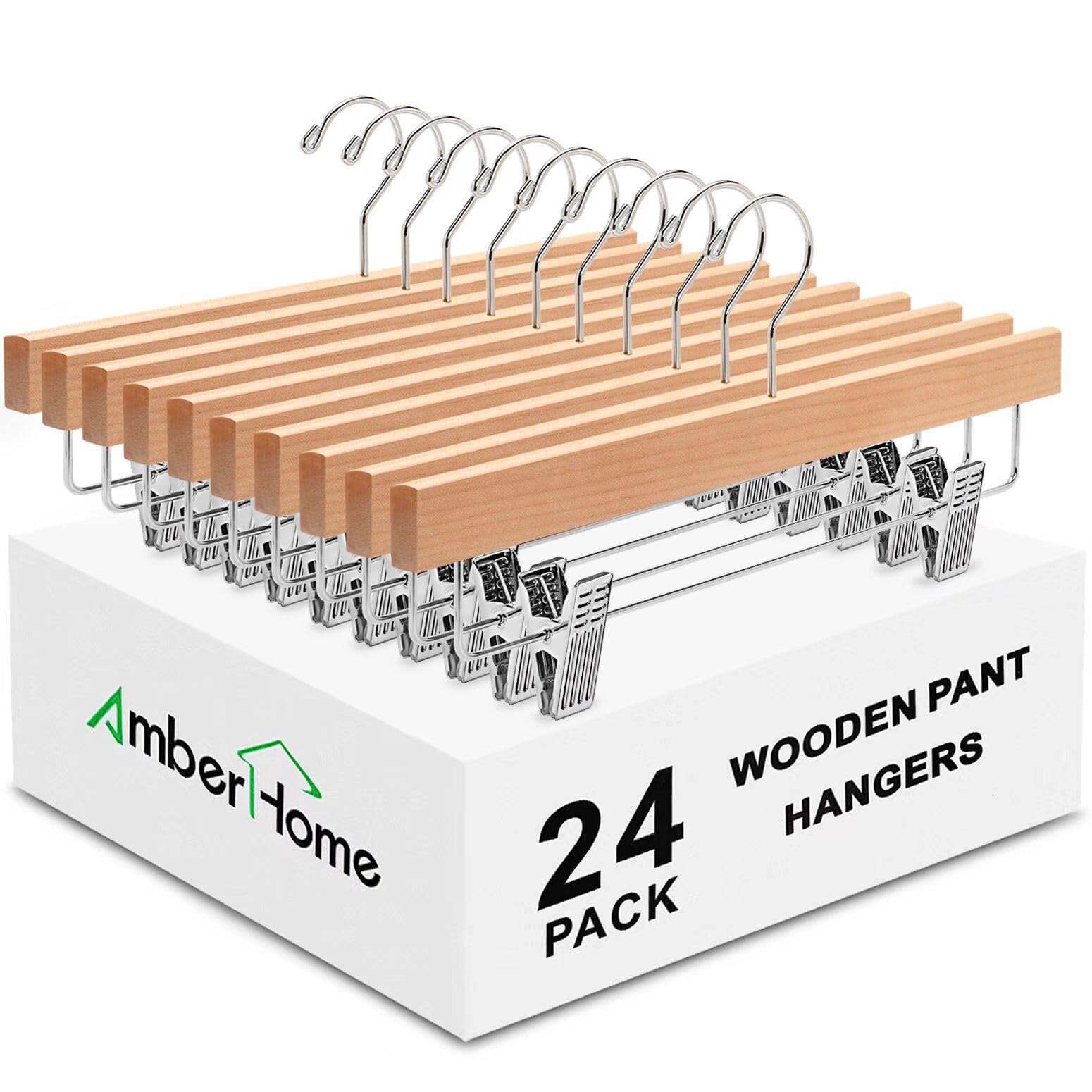 Amber Home front view of 24-pack hangers showing neat packaging and quantity