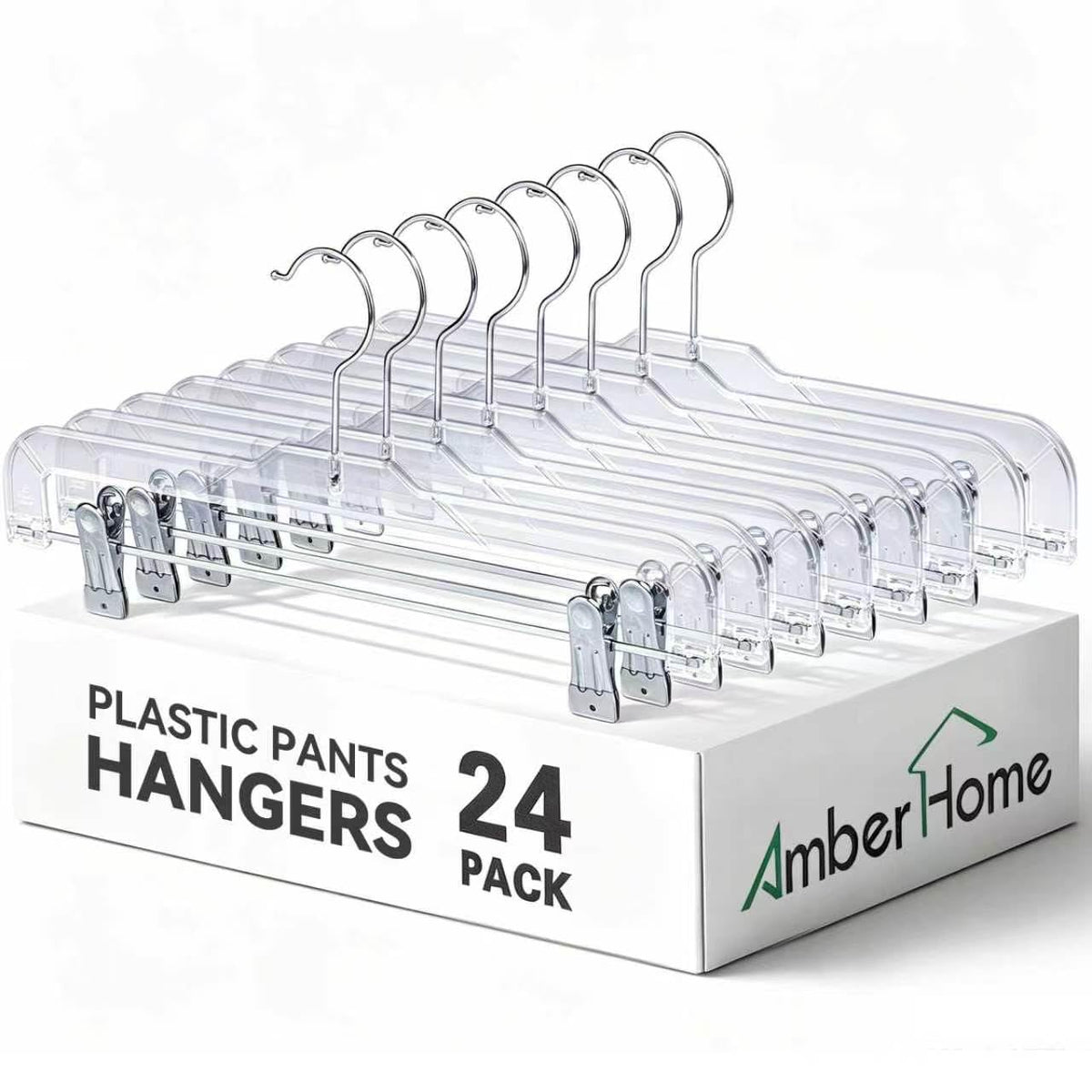 Amber Home front pack of 24 clear hangers improving closet order