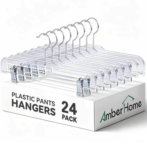 Amber Home front pack of 24 clear hangers improving closet order