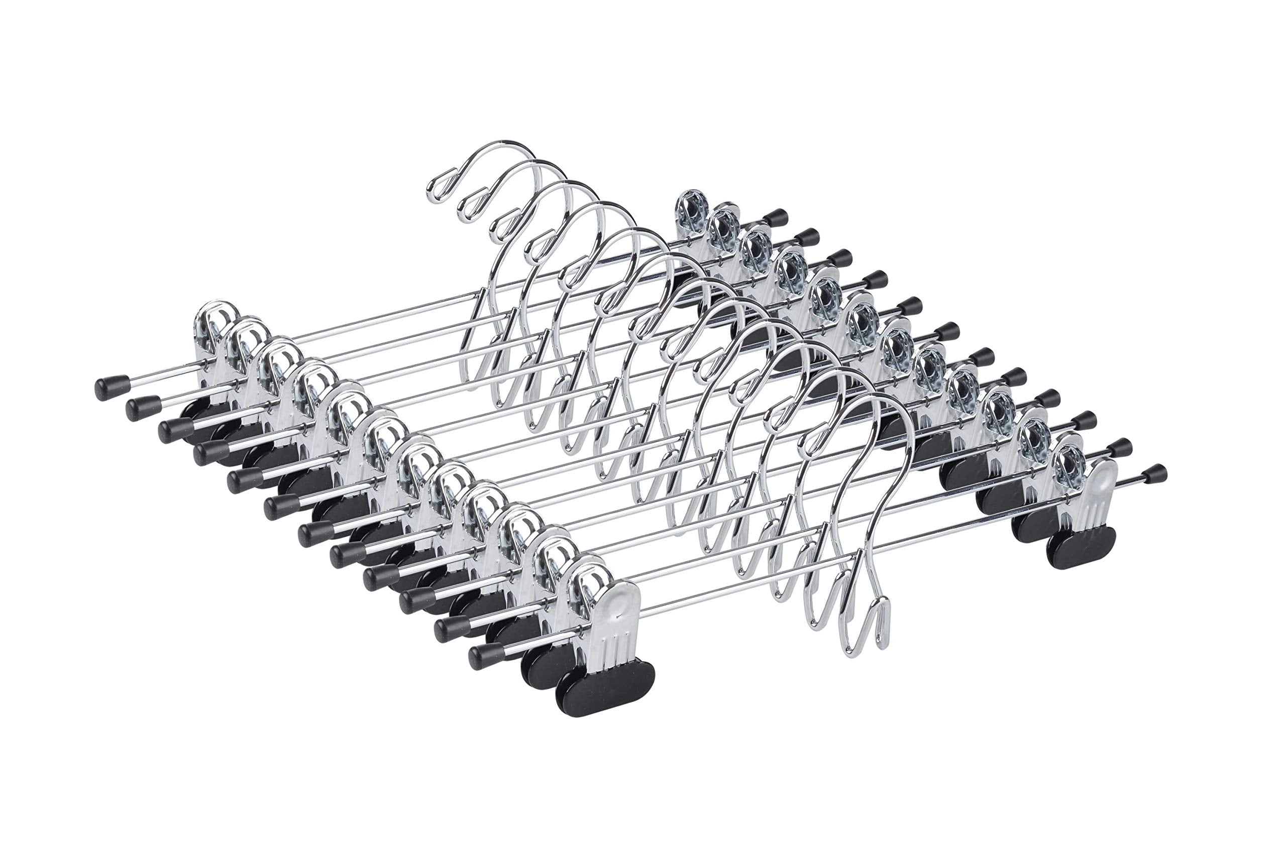 Amber Home front view of 20-pack hangers showing compact chrome finish and quantity benefit