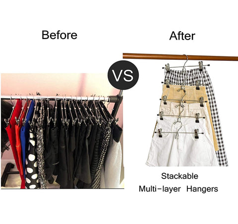 Amber Home hanger holding jeans and skirt demonstrating secure heavy-item support