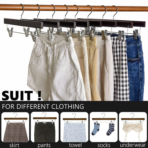 Amber Home hanger in a closet organizing pants and skirts to maximize storage and visibility