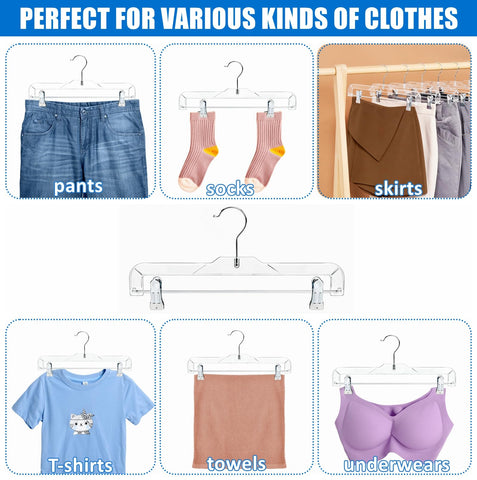 Amber Home hangers holding pants and skirts for space saving