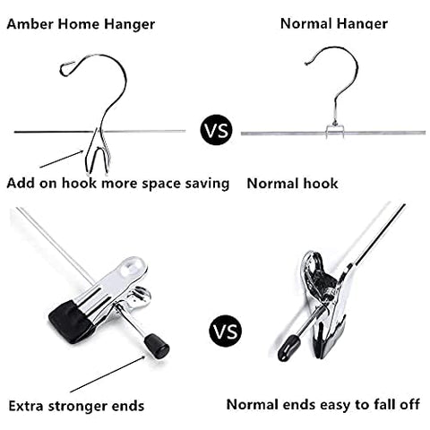 Amber Home stacked hangers in closet maximizing vertical storage benefit