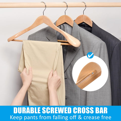 Amber Home screw-reinforced pants bar with non-slip tube preventing pant slippage and creases