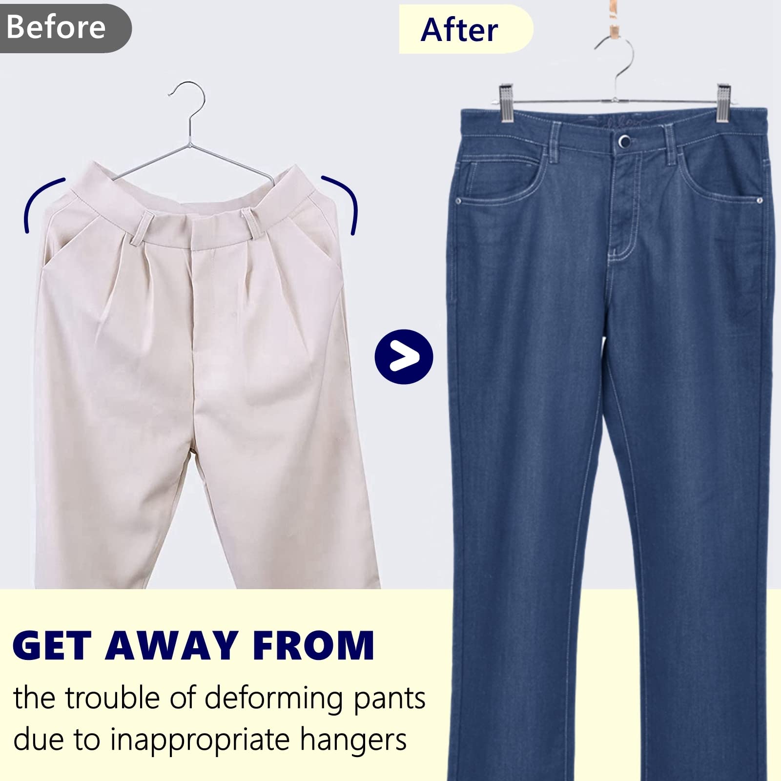 Amber Home hangers holding skirts and jeans, versatile multi-garment use