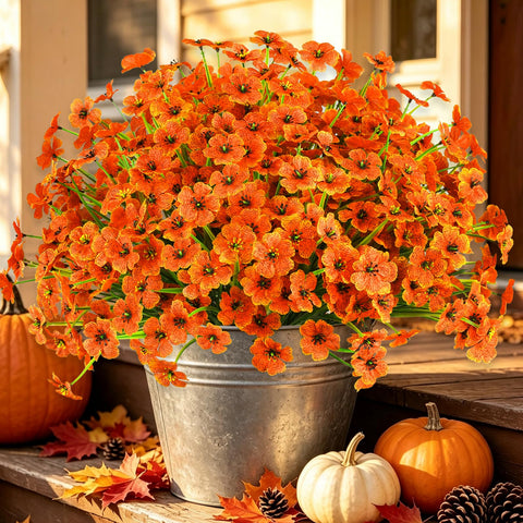 AmberFun front view of orange mum bundles showcasing packaging and quantity benefit
