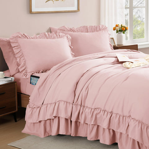 AMBERSPACE flat and fitted sheets laid flat showing full-coverage fit