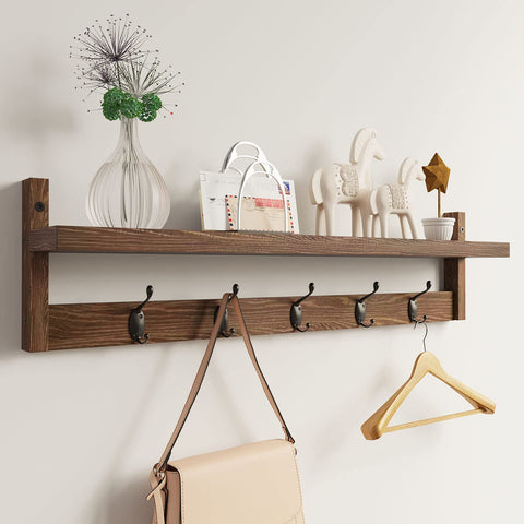 AMBIRD front view coat rack with shelf showing organized storage benefit