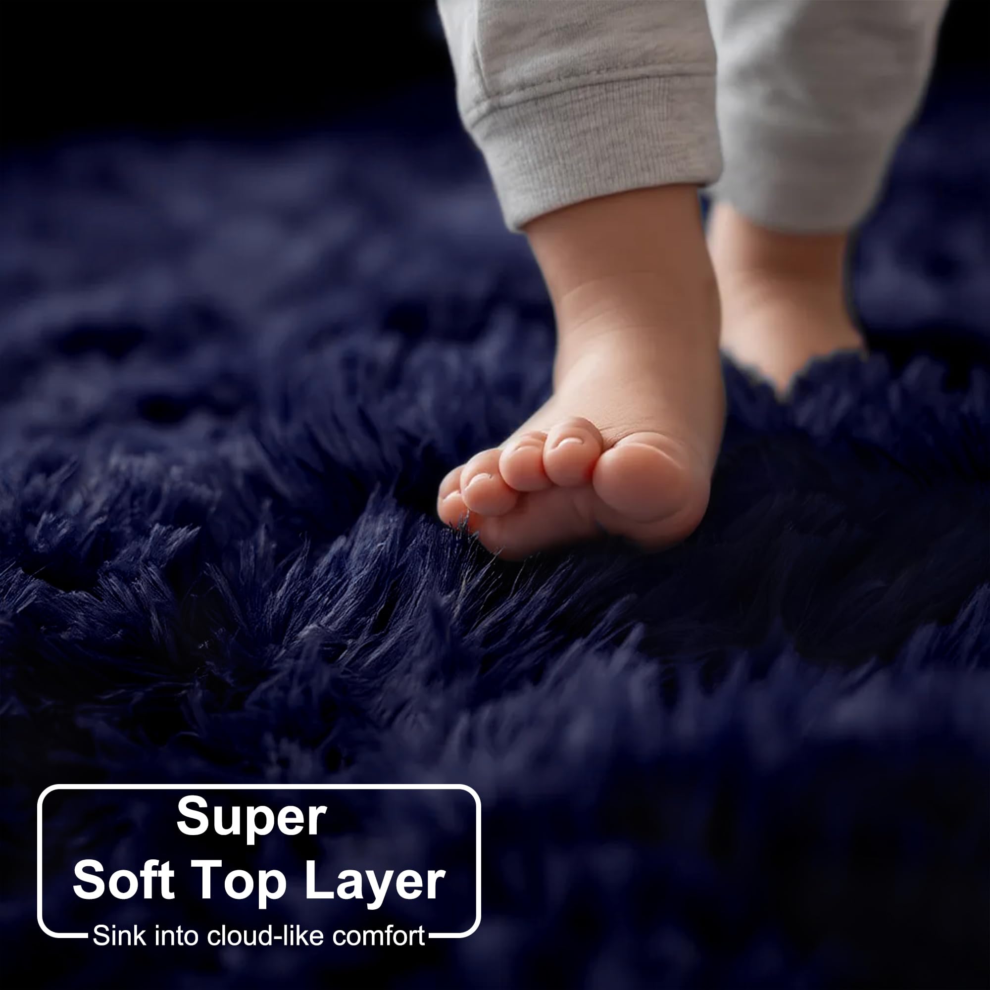 Amdrebio close-up of 1.5-inch plush fibers highlighting soft texture benefit