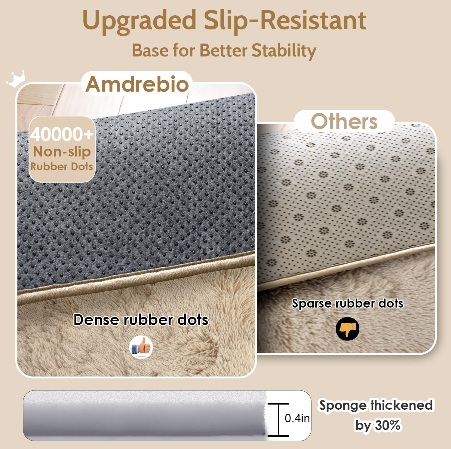 Amdrebio edge stitching detail ensuring long-lasting finish