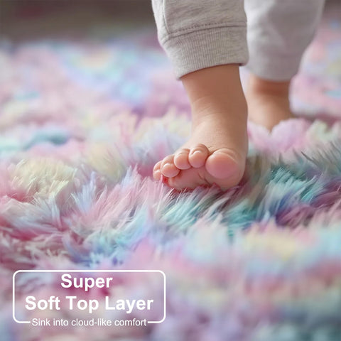 Amdrebio rug in kids bedroom creating a cozy, colorful play area