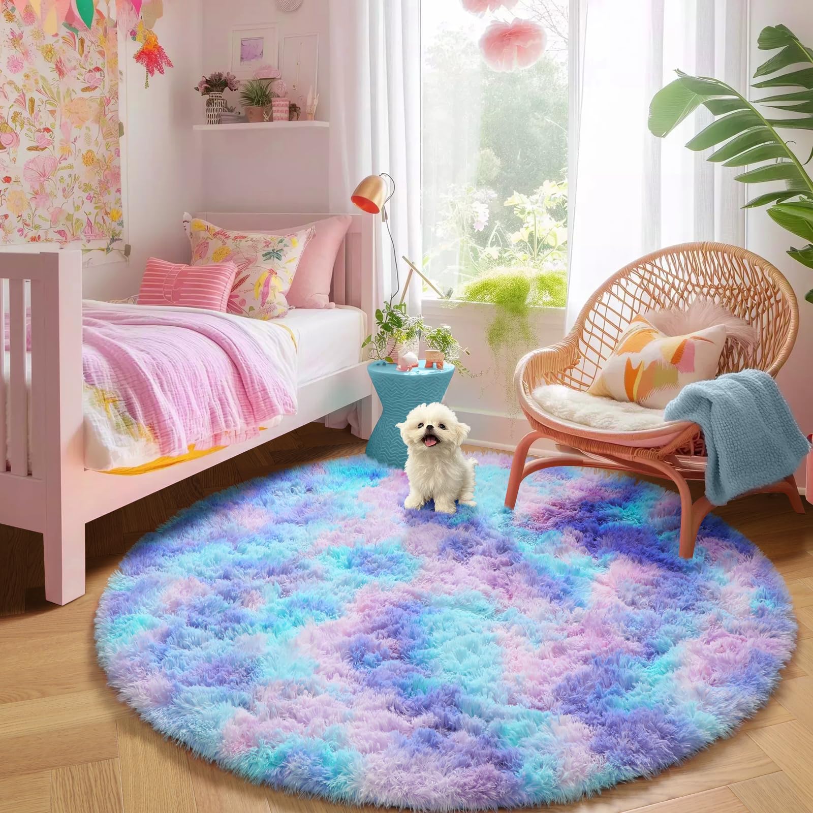 Amdrebio lifestyle image of girl sitting on rug showing comfort for kids benefit