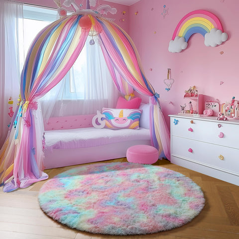 Amdrebio rug in nursery setting creating a whimsical, comfy play area