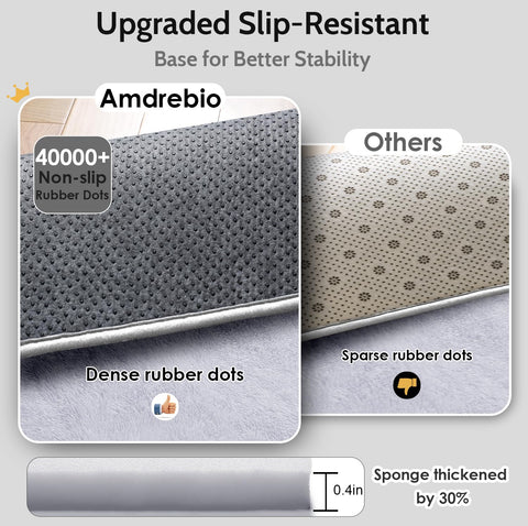 Amdrebio rug next to foot demonstrating true size scale